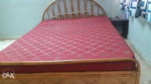 One year old Brown Woven Bed with matress 5×6