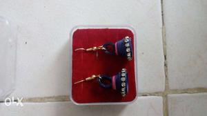 Pair Of Blue Jumkah Earrings