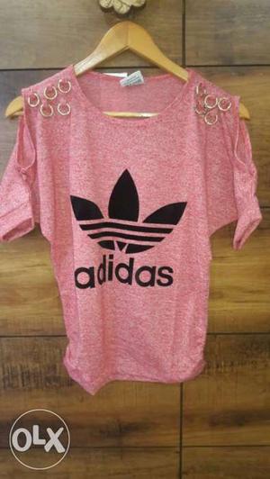 Pink Scoop Neck Adidas Shirt