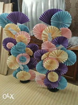 Purple And Teal Paper Artwork Home Decors