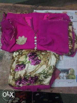 Purple And White Floral Sari