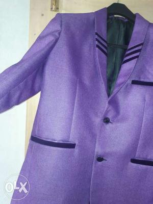 Purple Notch Lapel Suit Jacket