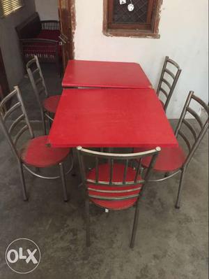 Red And Gray Dining Set
