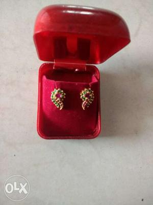 Ruby stone earrings