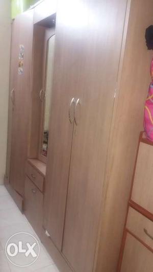Set of two wardrobes along with dressing table.