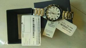 Silver Edifice Watch, Brand New, warranty card, with box.