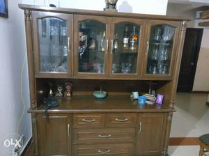 Teak Wood Cabinet. Immaculate condition with LED