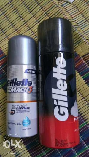 Two Gillette foam Spray Bottles