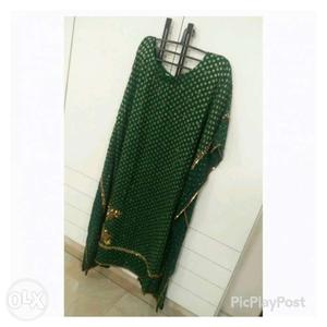 Urgent Sale Green And Brown Scoop Neck Traditional Dress