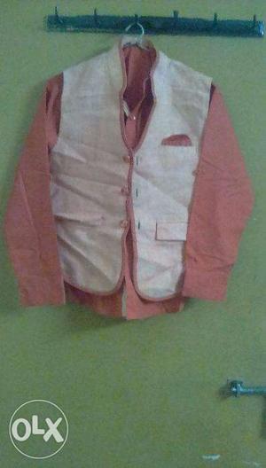 A set of party wear linen shirt and jacket for your little