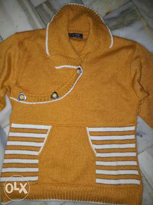 Apricot-colored Knitted Sweater