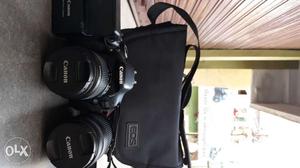 Black Canon DSLR Camera With Telephoto Lens good condition