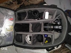 Black DSLR Camera Set With Bag