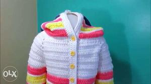 Colourful handmade yarn sweater for 3-5 years old
