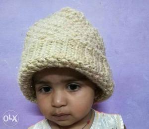 Cute handmade winter cap for girls