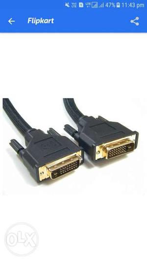 DVI male to DVI male blue colour cable used one.