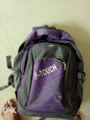 Gray And Purple Y-touch Backpack