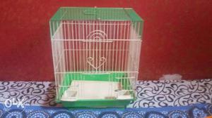 Green And White Birdcage