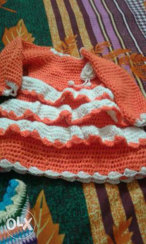 Hand made woolen in crochet work for baby of 2