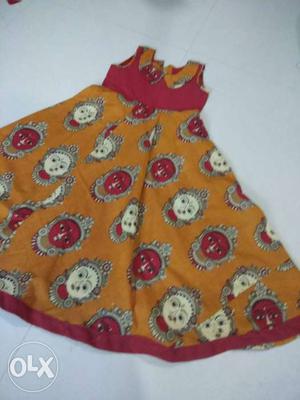 Kalamkari dress.for kids. size 24