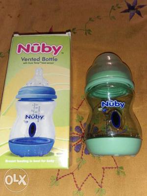 New Green Plastic Nuby Vented Bottle With Box