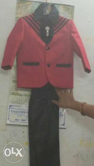 Party wear kids coat and pant shirt with tie in