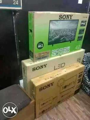 Three Sony Flat Screen TV Box