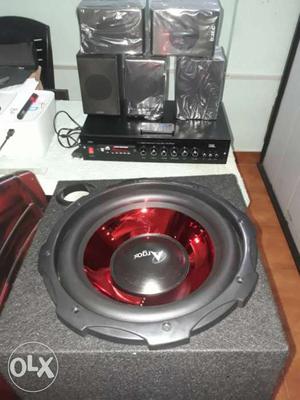  w home theatre system subwoofer with 5.1 amp and 5