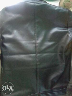 Black Leather Zip-up Motorcycle Jacket New And Unused Jacket