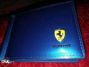 Blue Ferrari Leather Wallet
