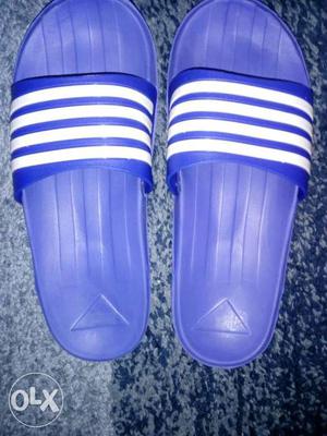 Blue-and-white Slide Sandals size.7no. hai bas