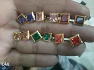 Gold-colored With Gemstone ear ring Lot
