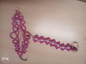 Needle tatting bracelet. New and hand made by