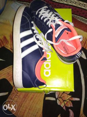 Pair Of Blue Adidas Low Tops Sneakers With Box