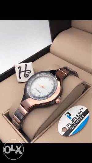 Platinum quartz watch japan made brand new box
