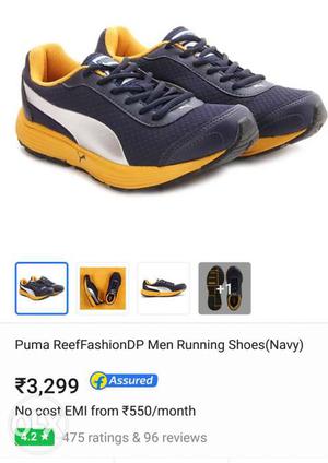 Puma blue & yellow sport shoes 10-no