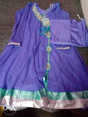 Purple Long-sleeved Traditional Dress
