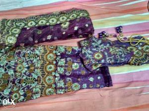 Purple-and-gray Traditional Dress Set