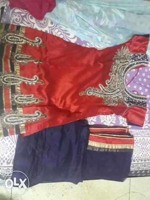 Red And Purple Floral Saris