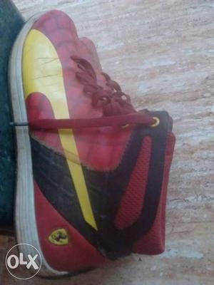 Red And Yellow Ferrari High-top Sneaker