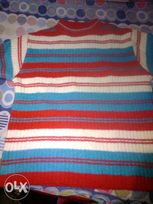 Red, White, And Blue Stripe Crew-neck T-shirt