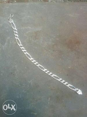 Silver Figaro Chain Bracelet With Lobster Lock