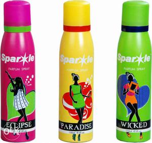 Three Sparkle Paradise Parfum Spray Bottles