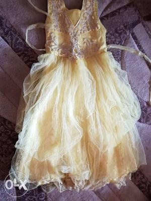 Yellow Floral Sleeveless Dres
