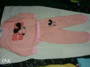 Baby's Pink And White Onesie winter branded