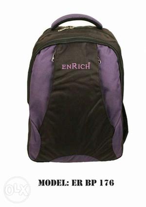 Black And Purple Enrich Backpack