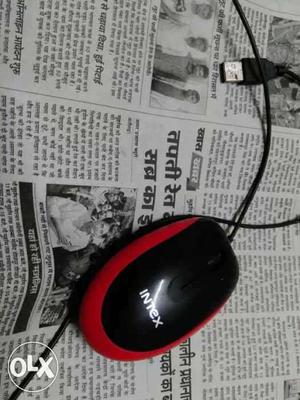 Black And Red Intex Computer Mouse