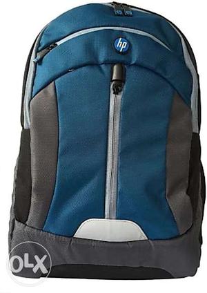 Blue, Gray, And Black HP Backpack