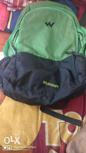 Green And Black Wildcraft Backpack