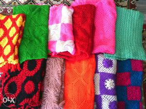 Handmade crochet woollen chadars...